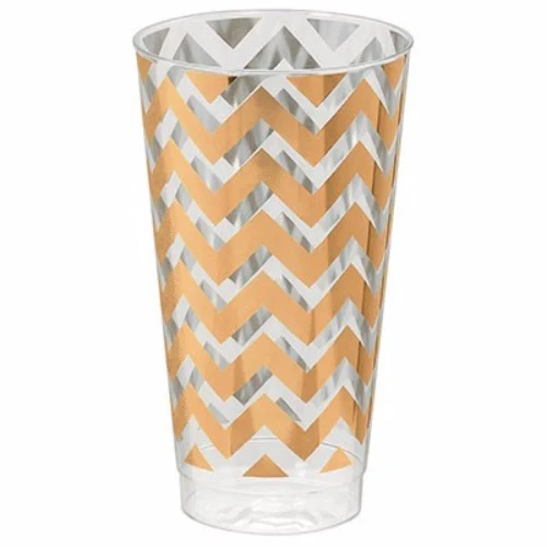 Tumblers Chevron Rose Gold 473ml Hot Stamped - Pack of 16