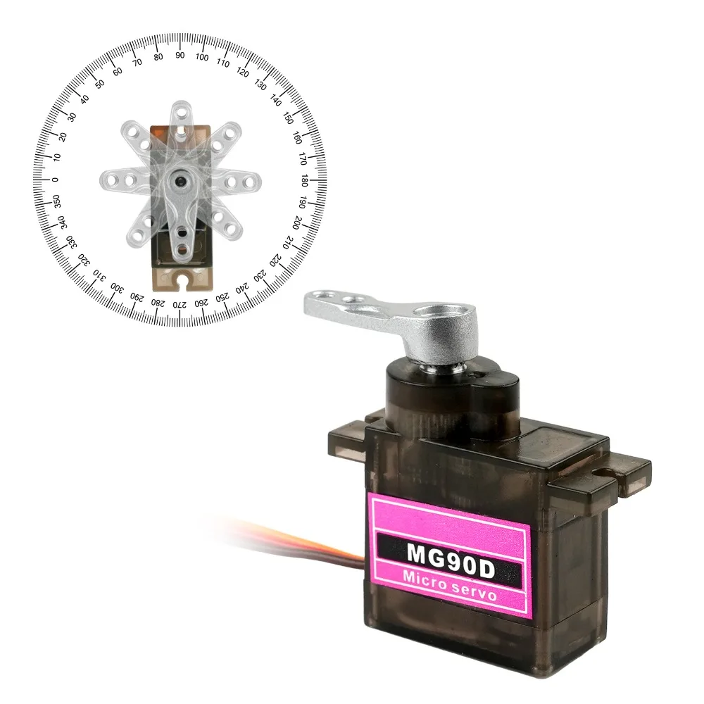 Color: Light Grey - MG90D 10/20/30/40/50Pcs Micro Digital Servo Motor Full Metal Gear 180/270/360 Degree For RC Airplane Helicopter Car Boat Model
