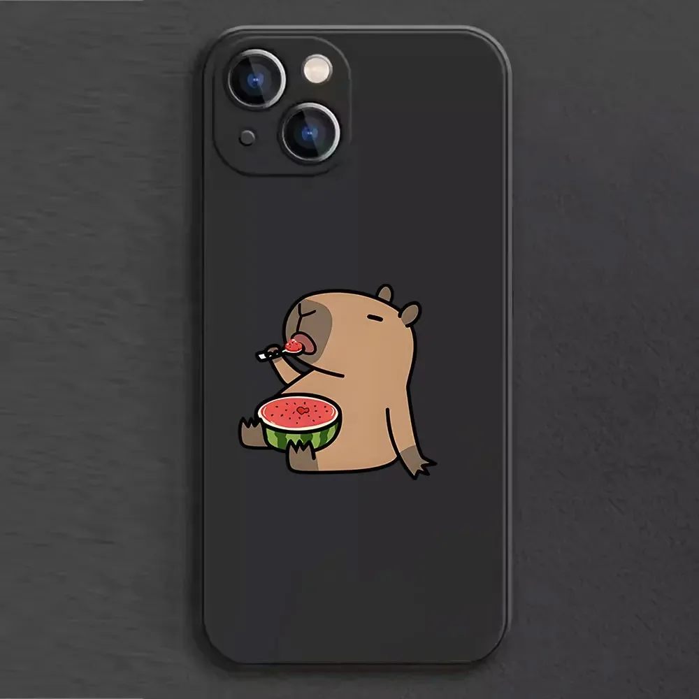 Color: SKY BLUE, Material: Plastic - Cartoon Animal Capybara Phone Case For Samsung Galaxy S10 S20 S21 S22 S23 S24 FE Plus Ultra Note 20 Couple Paired Silicone Cover