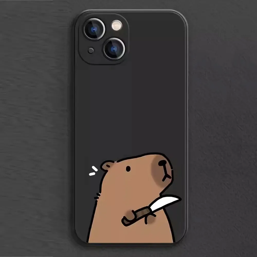 Color: SKY BLUE, Material: Plastic - Cartoon Animal Capybara Phone Case For Samsung Galaxy S10 S20 S21 S22 S23 S24 FE Plus Ultra Note 20 Couple Paired Silicone Cover