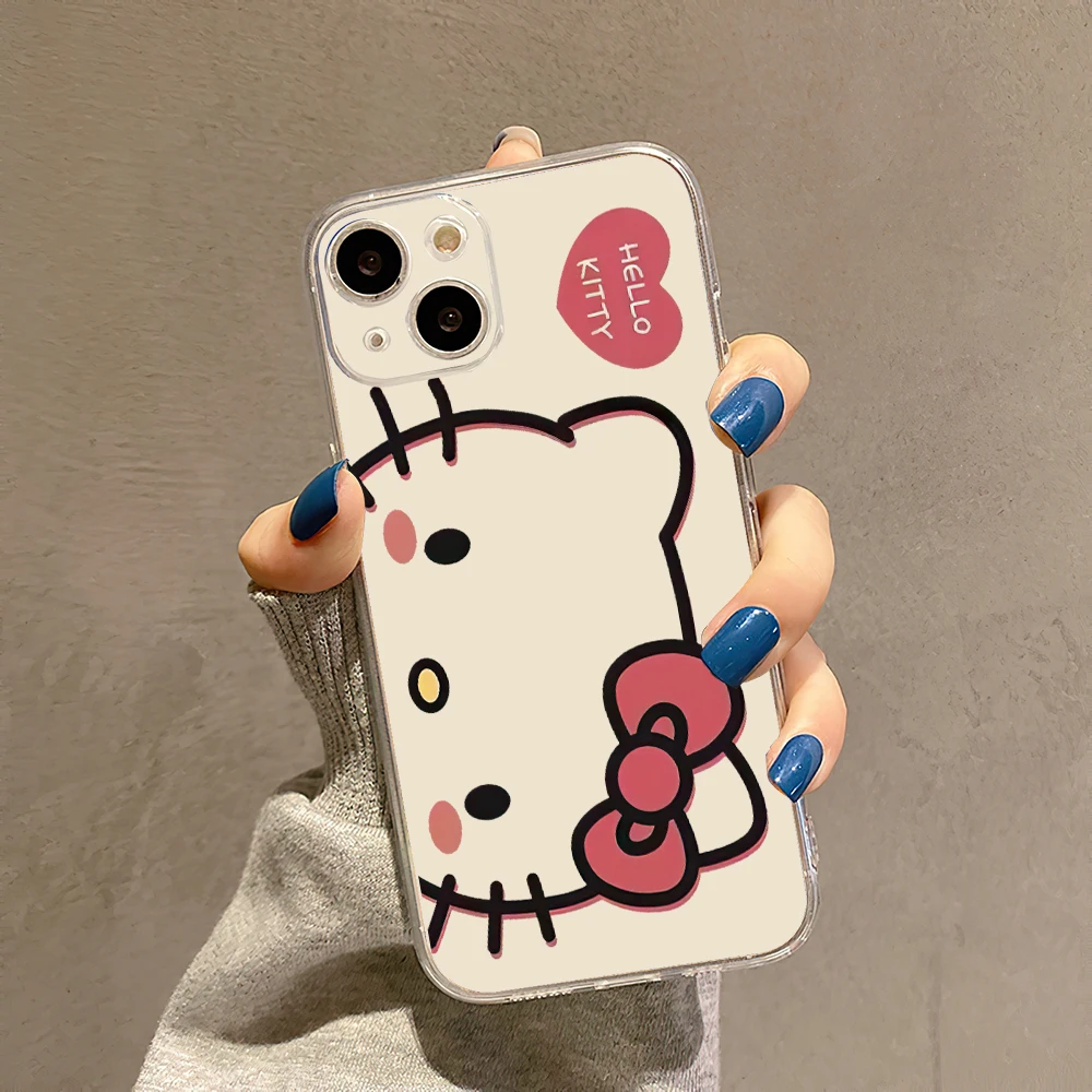 Color: Gold, Material: CANVAS - Miniso Sanrio Collaboration Hello Kitty Phone Case For iPhone 15 14 13 11 12 16 Pro Max Plus X XR XS Girl Silicone Phone Case