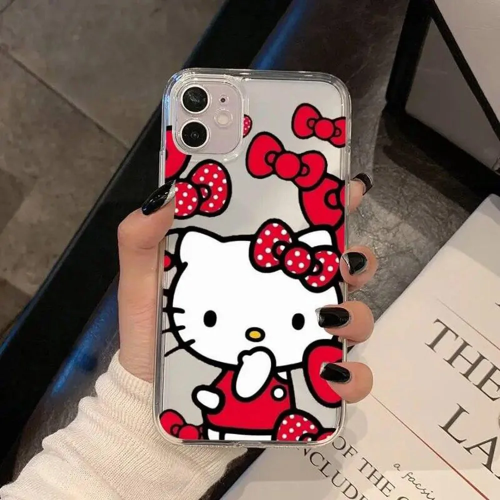 Color: Gold, Material: CANVAS - Miniso Sanrio Collaboration Hello Kitty Phone Case For iPhone 15 14 13 11 12 16 Pro Max Plus X XR XS Girl Silicone Phone Case