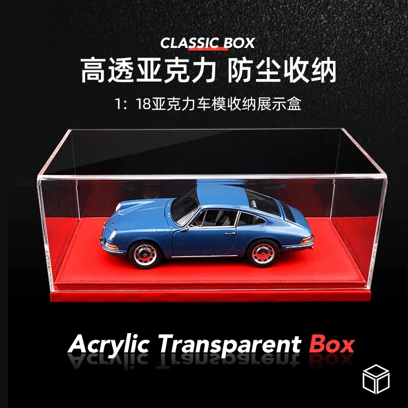 Color: Pink - 1/18 Acrylic Display Diecast Model Car Show Unto Them Box Cover Dust Cover