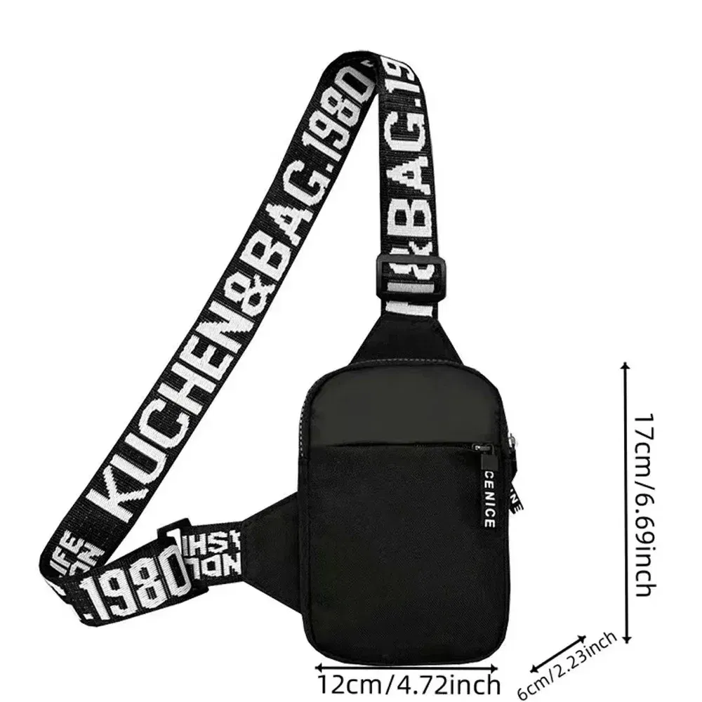Color: Khaki - Sports Chest Bag Men Small Mobile Phone Messenger Bags Waist Bags Multi-Function Carry-on Bag Engrave Image Initial Name Patter