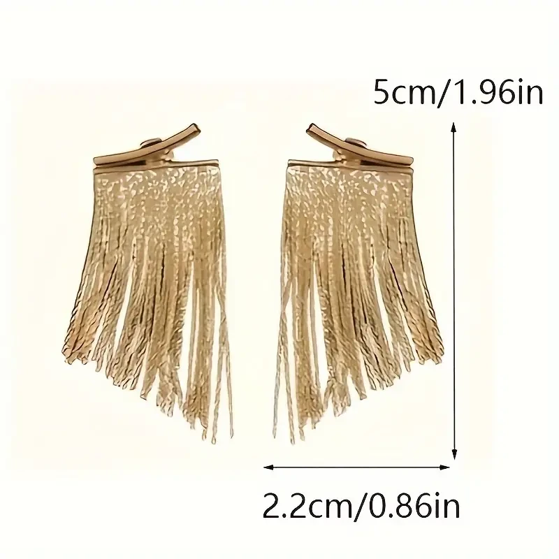Golden Chain Tassel Dangle Earrings