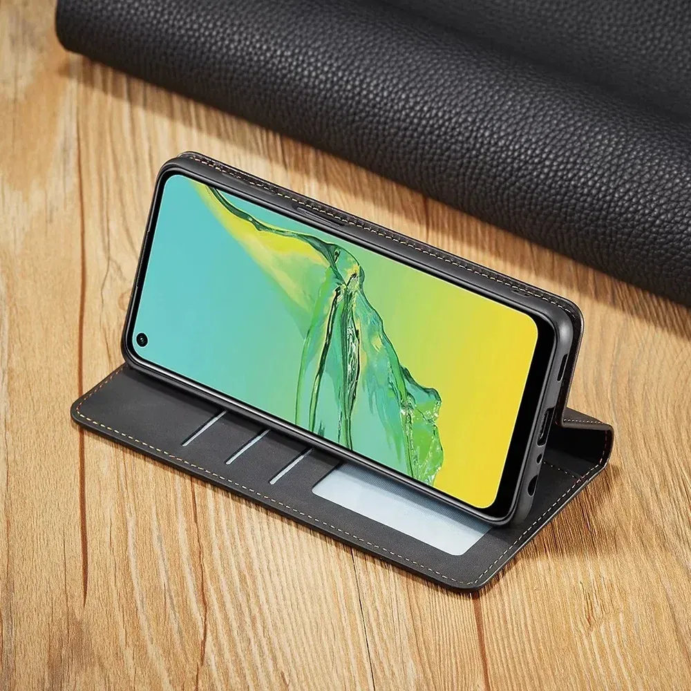 Color: black, Material: CANVAS - Leather Case for Samsung Galaxy A54 A53 A34 A33 A14 A13 A15 A25 A12 A22 A32 A52s A6 A7 A10 A20e A40 A50 A70 A21s A31 A41 A51 A71