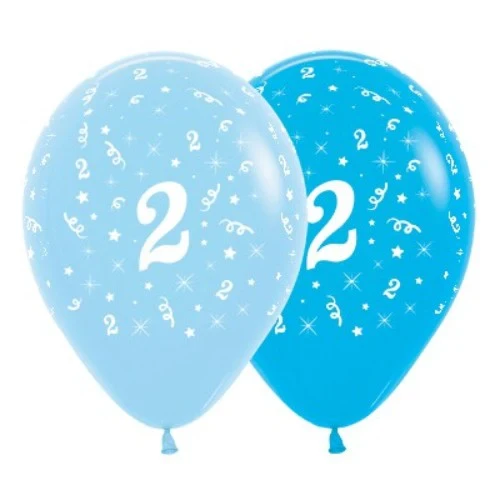 Balloons Age 2 Blue - Pack of 6