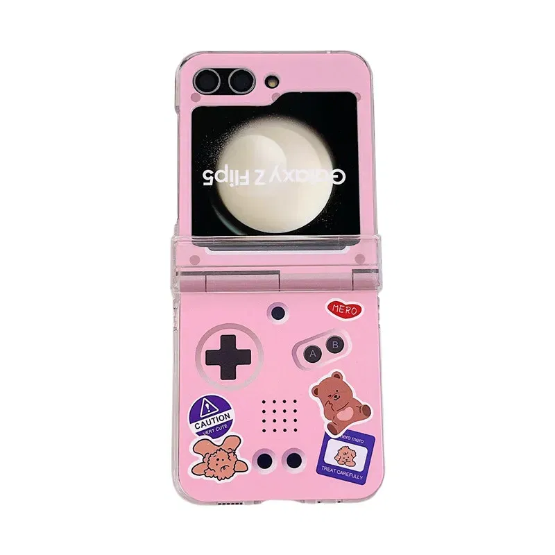 Color: Brown, Material: Neoprene - Cute Bracelet Phone Cases For Samsung Galaxy Z Flip 3 4 5 6 7 FE Hard Plastic PC Plush Case For Samsung Z Flip5 ZFlip5
