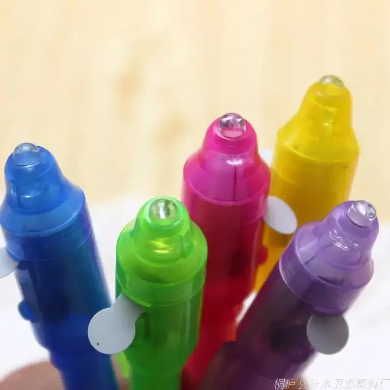 Color: black - Luminous Light Pen Magic Purple 2 In 1 UV Black Light Combo Drawing Invisible Ink Pen Learning Education Toys for Child