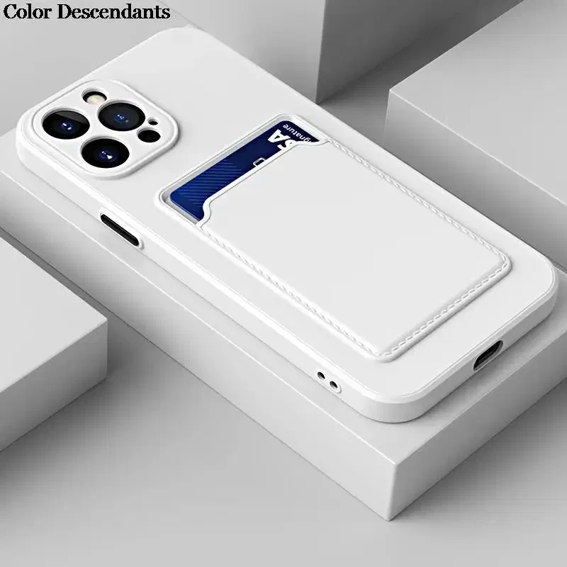 Color: Ivory, Material: aluminum - Holder Card Wallet Phone Cover For Samsung Galaxy A13 A 13 13A Case Samsun Galax A13 4G Liquid Silicone Soft Fundas