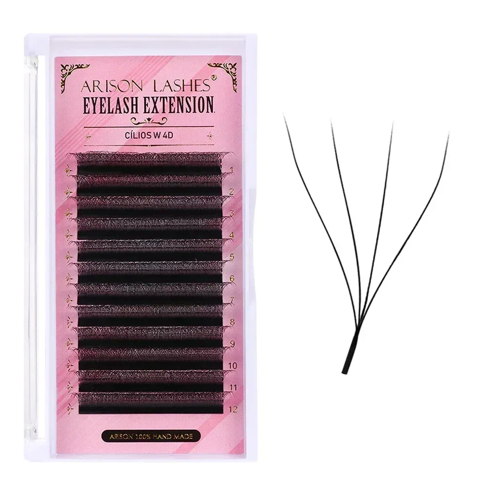 Color: Brushed Slate, Curl: D, Thickness: 0.07mm, Length: 8mm - ARISON YY Lashes and 3D/4D/5D W Shape Lashes Brasileiro Premade Volume Eyelashes Extension Soft Thin Easily Grafting Extension