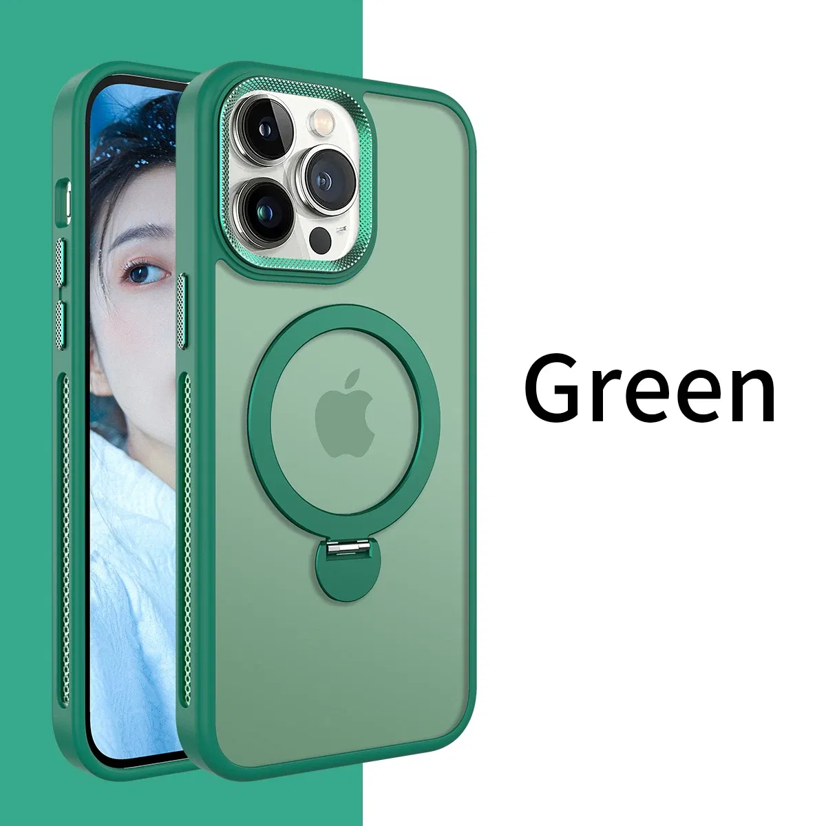 Color: Gold, Material: Cotton Fabric - For iPhone 15 Pro Max 360?° Rotation Magnetic Holder Stand Matte Phone Case For iPhone 11 12 13 14 15 Plus Heat Dissipation Cover