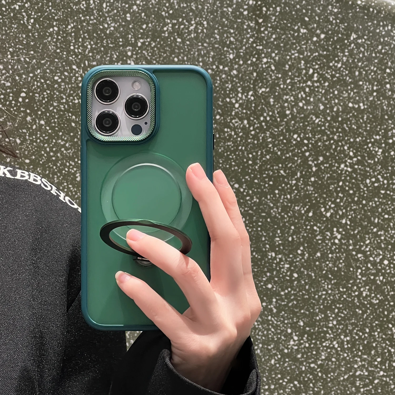 Color: Gold, Material: Cotton Fabric - For iPhone 15 Pro Max 360?° Rotation Magnetic Holder Stand Matte Phone Case For iPhone 11 12 13 14 15 Plus Heat Dissipation Cover