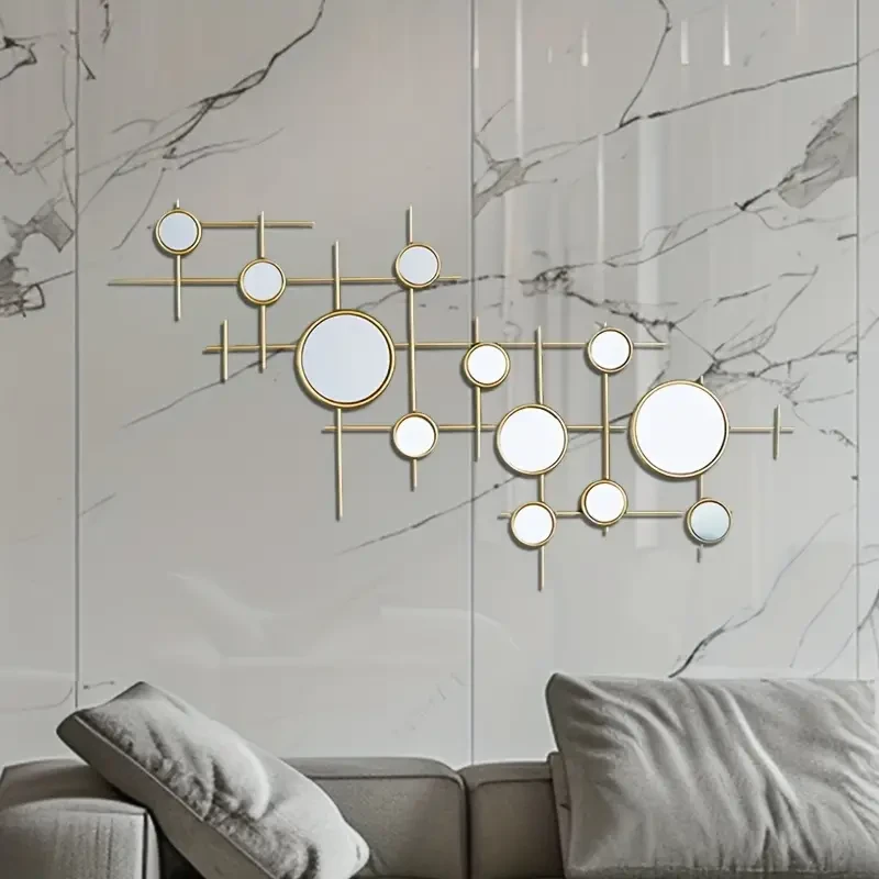Modern Light Luxury Iron Art Hanging Mirror - Wall Decoration