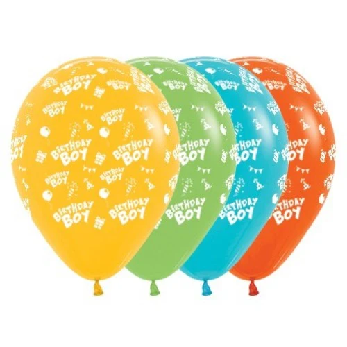 30cm Birthday Boy Tropical Assortment - Pack of 25