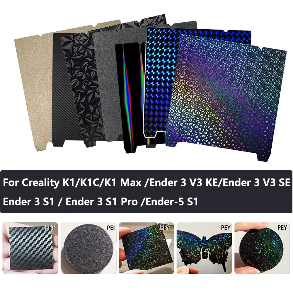 Color: Green, Size: 2.25mm - Upgrade Pet Bed For Creality K1 K1 Max K1C Ender-3 S1 Pro Magnetic Plate Ender-5 S1 Reality Bed Reality K1 Bulid Plate Pei Sheet