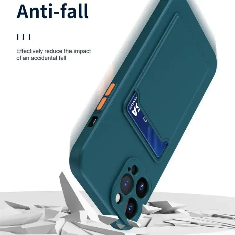 Color: army green, Material: ABS - Card Holder Wallet Case For Poco M4 Pro Cases For Xiaomi Poco M 4 Pro M4Pro PocoM4 Pro 5G NFC Shockproof Liquid Silicone Cover