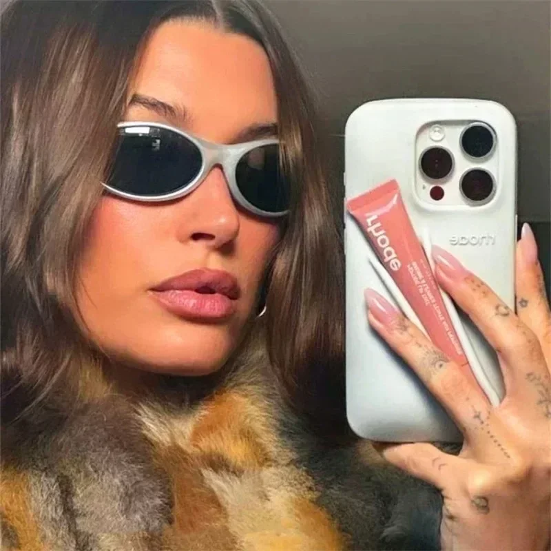 Color: WHITE, Material: aluminum - Lipstick Soft Silicone DIY Rhode Phone Case for IPhone 16 Pro Max 16Pro 16Plus Portable Lip Gloss Holder Ins Hot Cover
