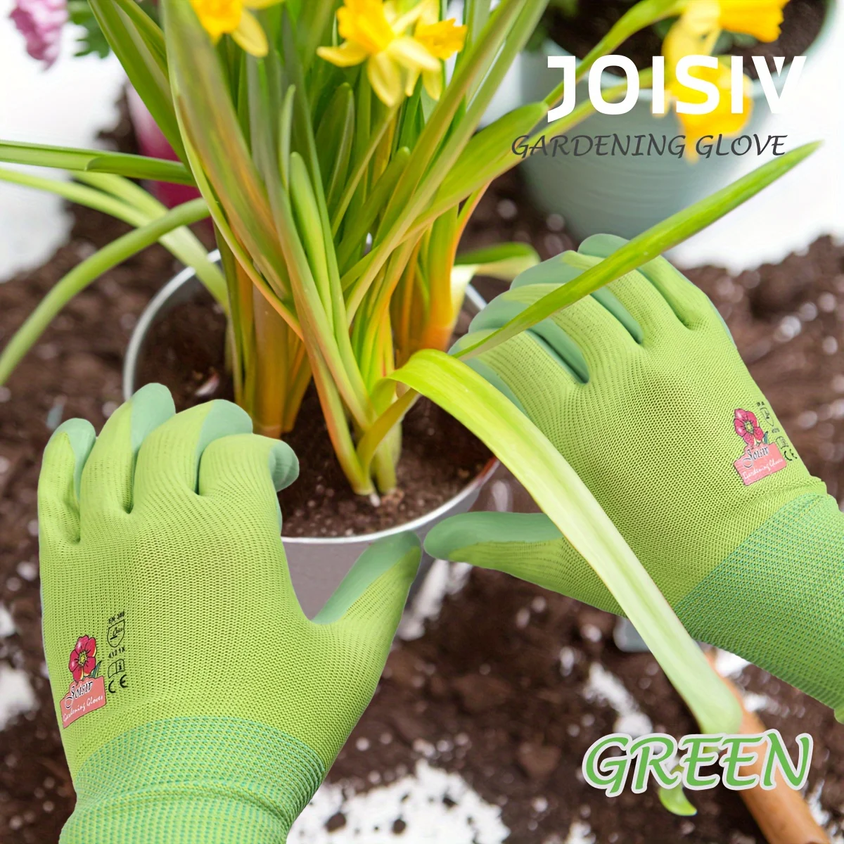 Color: Pink, Ships From: CHINA - 1 Pair, 3 Colors Available: Women?™s Nitrile Garden Gloves for Digging, Planting, Weeding; Nail & Finger Protection
