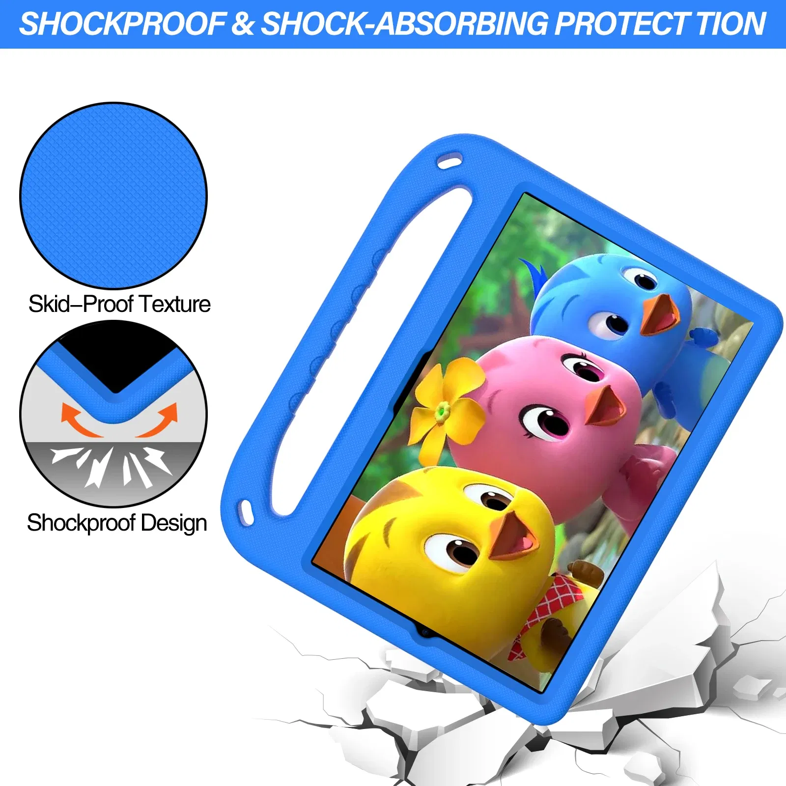Color: PURPLE, Size: EIGHTEEN - Kids tablet case for Samsung Galaxy Tab S9FE+ S9+ S9 S8 S8+ S7FE S7+ A7Lite S5e S6 Lite A9+ A9 A8 A7 T510 T307U Child shel