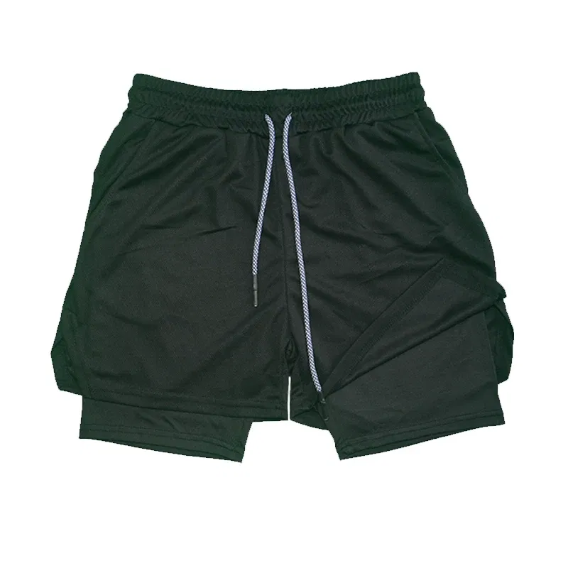 Color: Gold, Size: XL - Men's Double Layer Fitness Shorts Drawstring Mesh Lining Elastic Waist Breathable Quick Dry to Beach Pool Summer Male