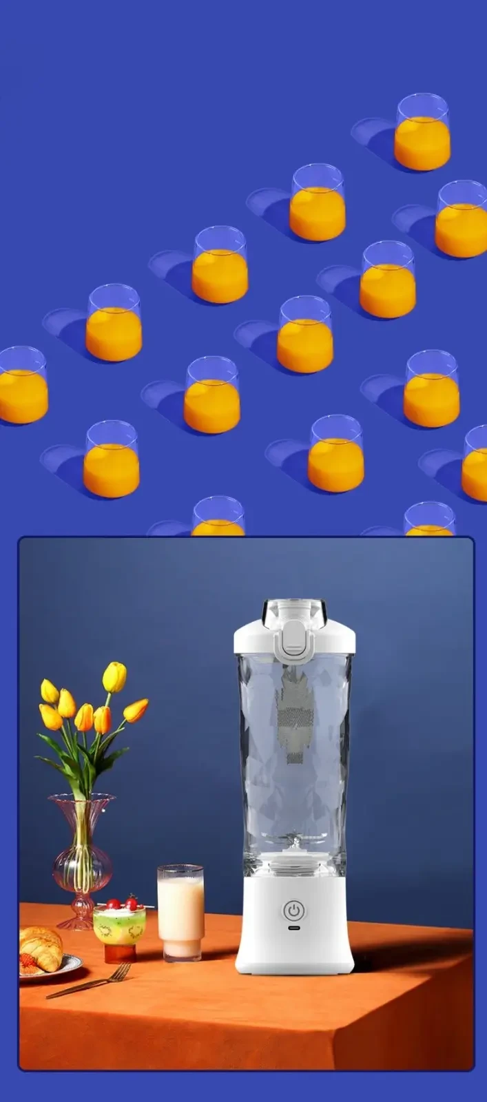 Portable USB Rechargeable Blender - 20.29oz Personal Blender for Shakes and Smoothies