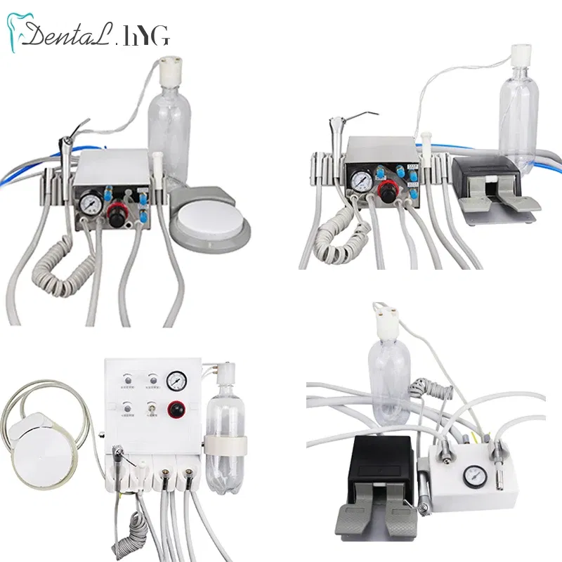 Color: Light Red, Ships From: CHINA - Portable Dental Turbine Unit Air Control 3 Way Syringe Handpiece Tubing Foot Switch Dental Equipments Work With Air Compressor