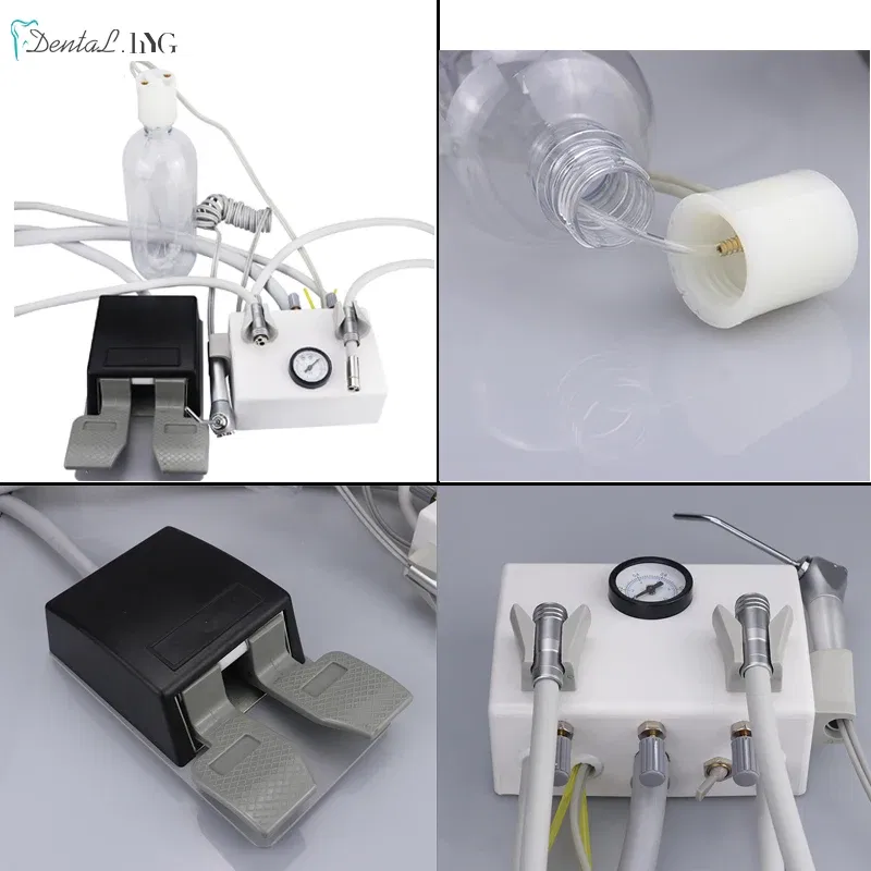 Color: Light Red, Ships From: CHINA - Portable Dental Turbine Unit Air Control 3 Way Syringe Handpiece Tubing Foot Switch Dental Equipments Work With Air Compressor