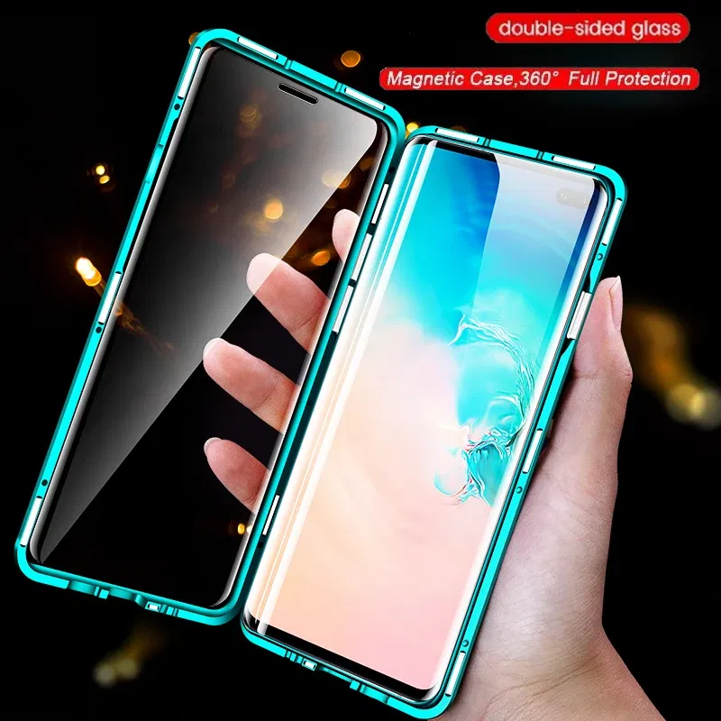 Color: black, Bundle: Case & Screen Protector, Material: PE - 360 ?°Full Protection Metal Frame Magnetic Case For OPPO Reno 10 11 Pro 7 4G 7 Z 8 Lite 8Z 5G Double-Sided Glass Cover Cases