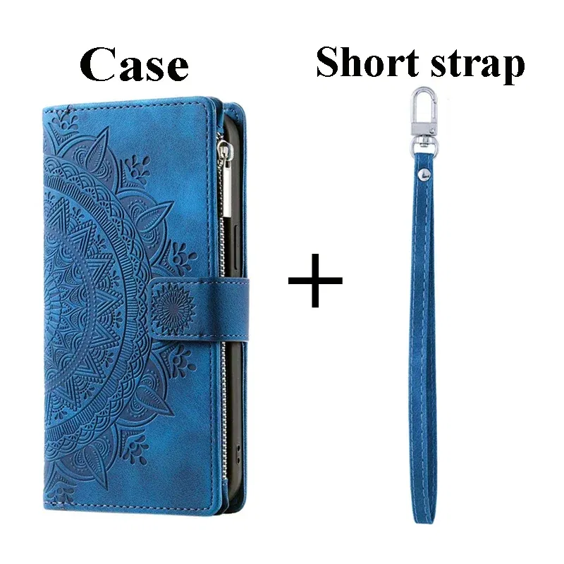 Color: Blue, Material: EVA - S24 Ultra S23 Plus S 22 CrossBody Strap Zipper Wallet Case for Samsung Galaxy S22 S23 FE S21 S20 23 24 Ultra Note 20 Book Cover