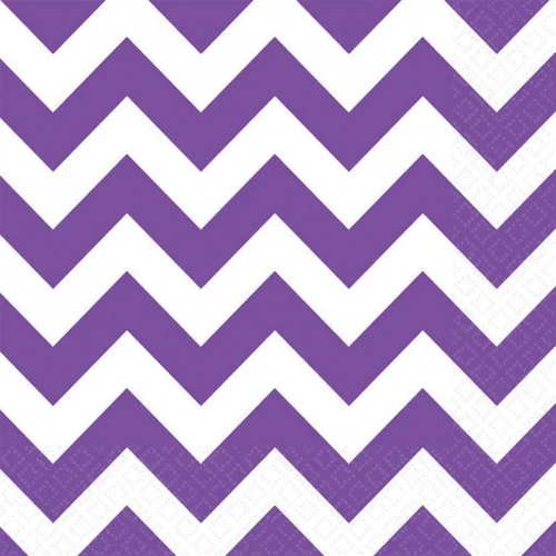 Chevron Lunch Napkins - New Purple (Pack of 16)