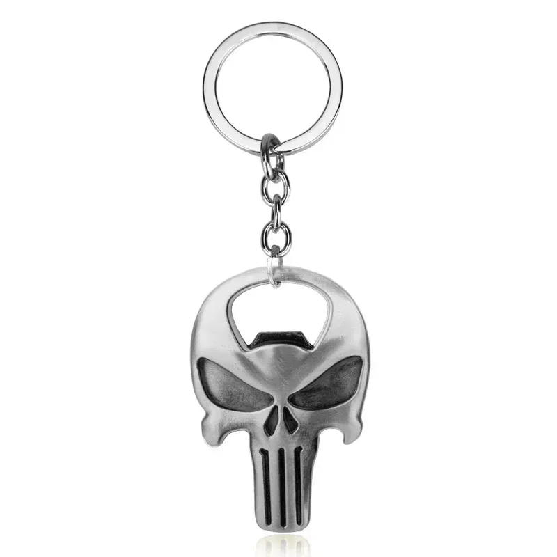 Color: black - Skull Beer Bottle Opener Keychain Practical Ornaments Pendant Zinc Alloy Openers Gifts Gold Silver Kitchen Tools Accessories