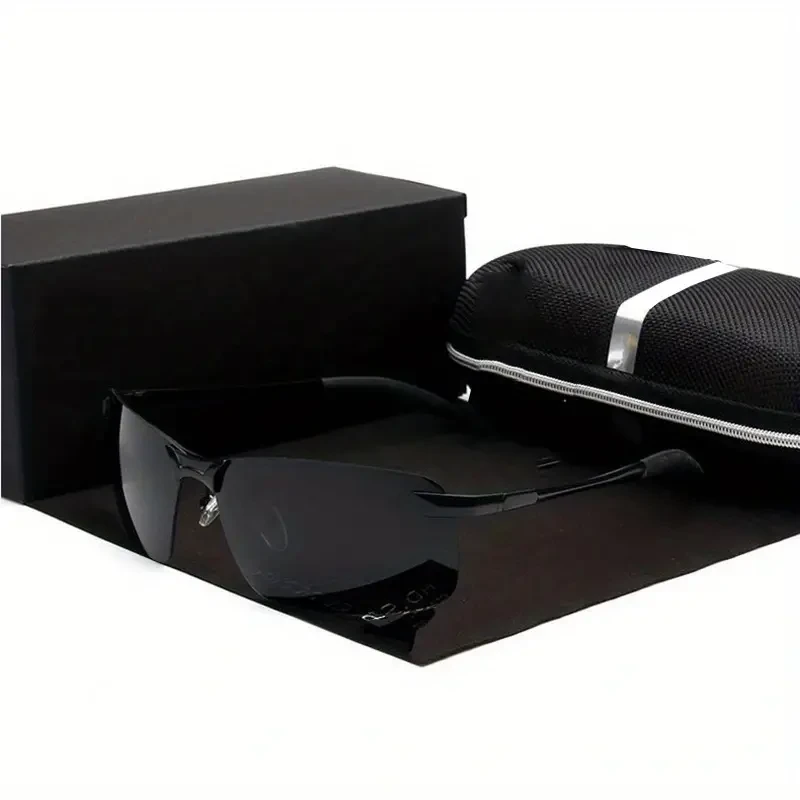 Trendy Rimless Polarized Glasses with Metal Frame