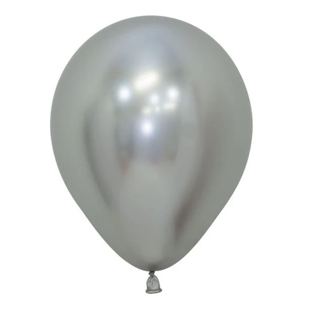 Balloon - Sempertex 12cm Metallic Reflex Silver Latex Balloons - (Pack of 50)
