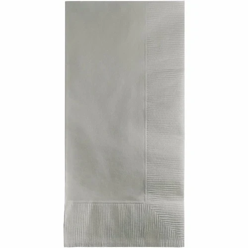 Shimmering Silver Dinner Napkins - Pack of 50