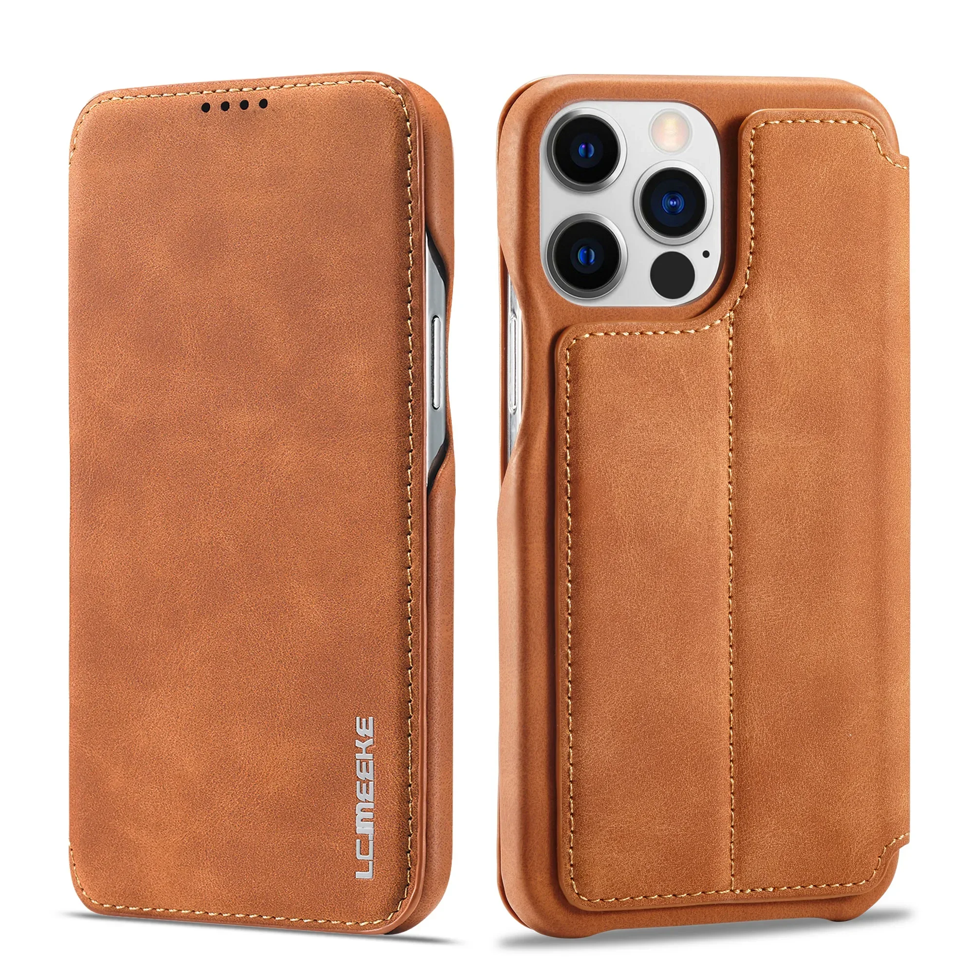 Color: Coffee, Compatibility by Model: iPhone 15 - Leather Flip Wallet Phone Cover for IPhone 17E 14 15 16 Pro Max 13 12 Mini 11 XS X XR 8 7 Plus SE 2022 Slim Card Slots Book Bag