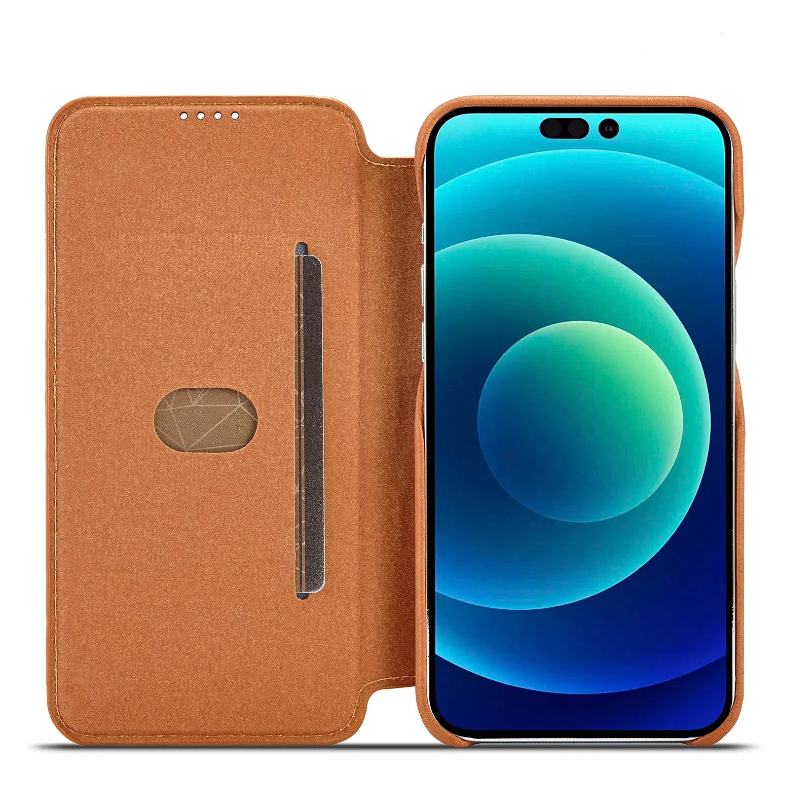 Color: Coffee, Compatibility by Model: iPhone 15 - Leather Flip Wallet Phone Cover for IPhone 17E 14 15 16 Pro Max 13 12 Mini 11 XS X XR 8 7 Plus SE 2022 Slim Card Slots Book Bag