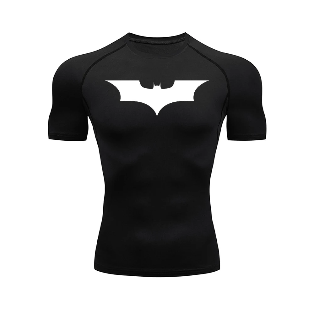 Color: WHITE, Size: XXXL - Men's Athletic Compression Shirts Athletic Quick Dry Breathable Rash Guard Athletic Tight Workout Tops Summer Men
