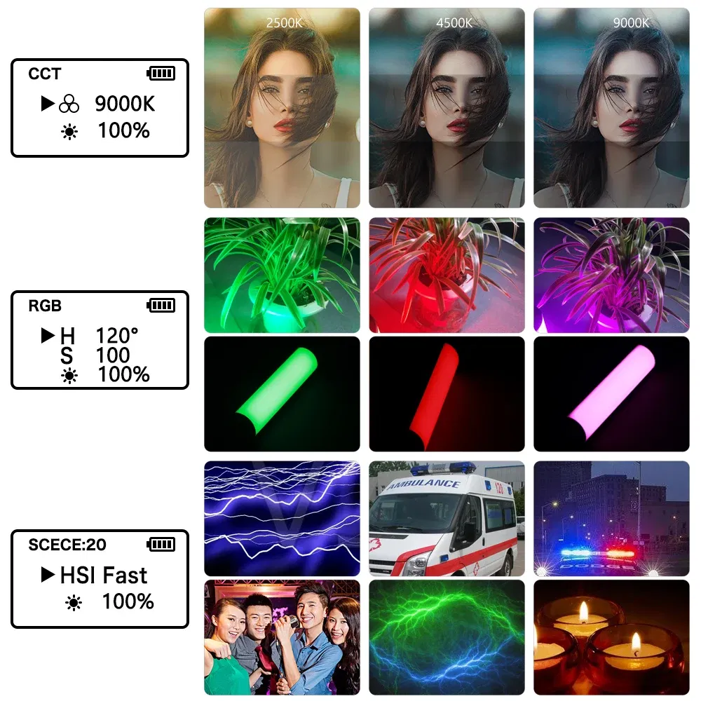 Color: Orange, Ships From: CHINA - SH W200 RGB Photography Light 2500k-9000K 3000mah With Diffuser Effect Light Stick Outdoor Vlog Video Fill Lighting