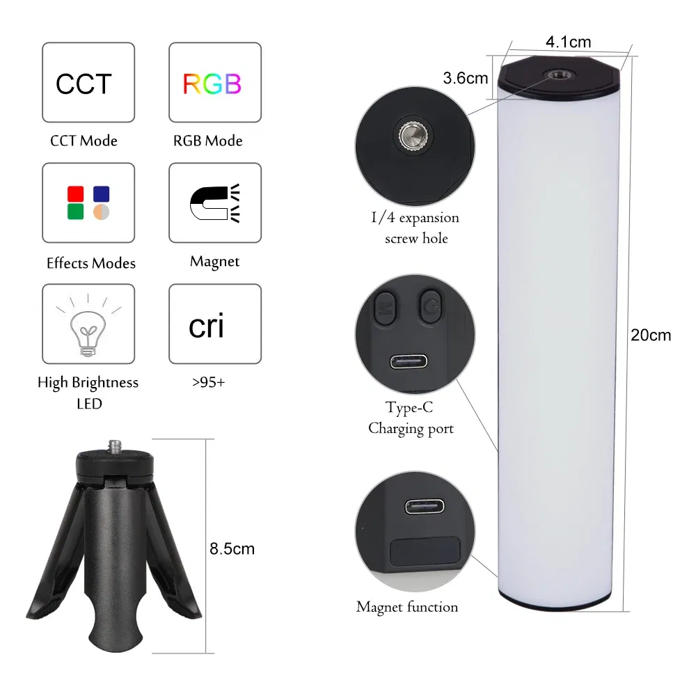 Color: Orange, Ships From: CHINA - SH W200 RGB Photography Light 2500k-9000K 3000mah With Diffuser Effect Light Stick Outdoor Vlog Video Fill Lighting