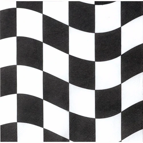 Black & White Check Beverage Napkins - Pack of 18