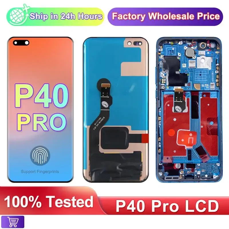 Color: Blue Lotus, Ships From: CHINA - 2025 A+ 6.58"NEW P40 Pro Screen Replacement for huawei P40 Pro LCD display ELS-NX9 ELS-N04 Touch Screen Digital with Frame