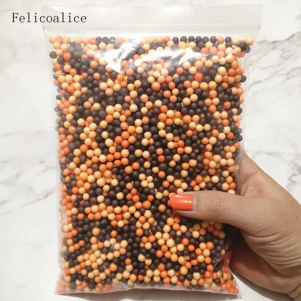 Color: GRAY, Ball Diameter: 1.5cm - 4-6mm 15g Polystyrene Styrofoam Plastic Foam Coffee Brown Chocolate Mini Beads Balls DIY craft Filler Assorted Colours