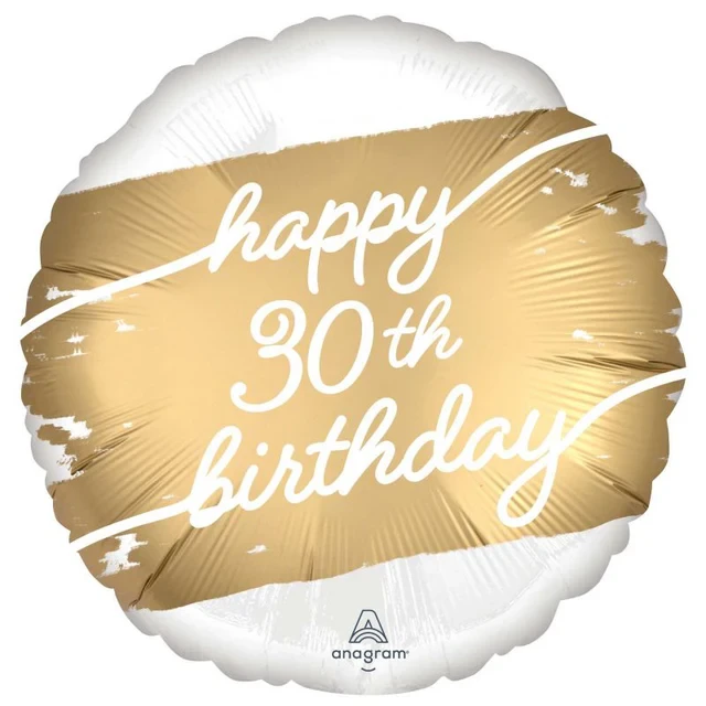 45cm Standard Hx Balloon Golden Age Happy 30th Birthday