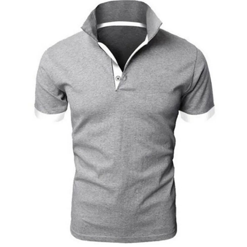 Color: Gold, Size: M - Men's Short Sleeve Polo Shirts Casual Slim Fit Basic Designed Shirts Quick-drying Anti-wrinkle Tops