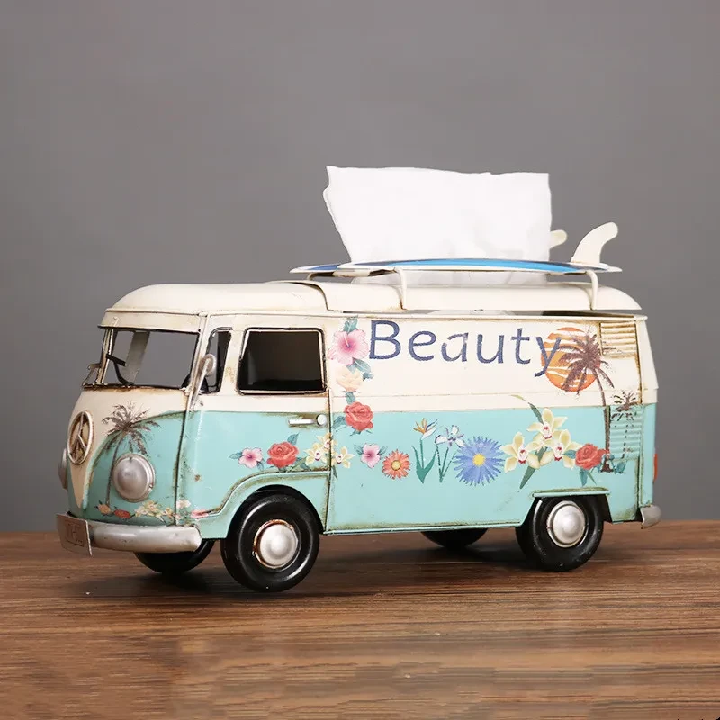 Retro Floral Bus Tissue Box Holder