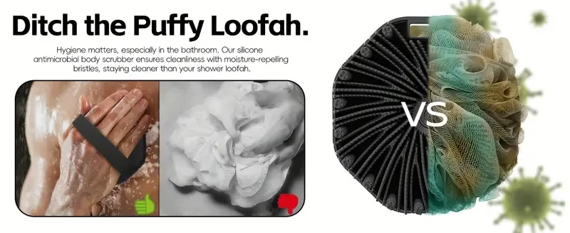 Silicone Body Scrubber for Exfoliation and Massage