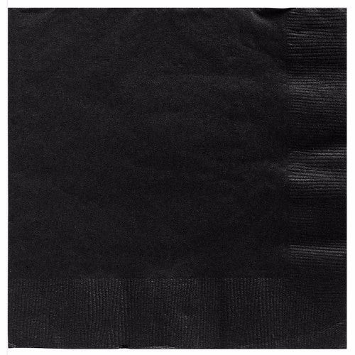 Luncheon Napkins Jet Black 2 Ply - Pack of 20