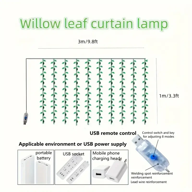 Enchanting Willow LED Curtain Lights