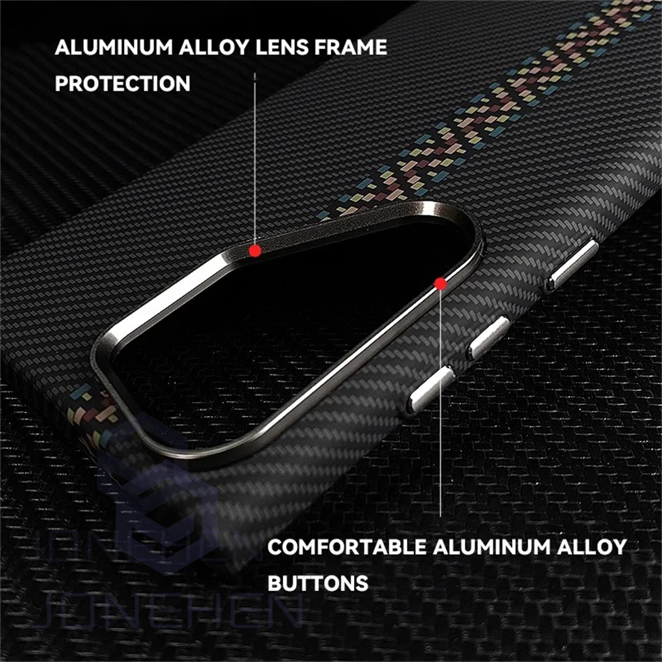 Color: Ivory, Material: Vinyl - Carbon Fibre 3D Relief For MagSafe Case For Samsung Galaxy S24 Ultra S23 Plus Wireless Charge Hard PC Shockproof Magnetic Cover